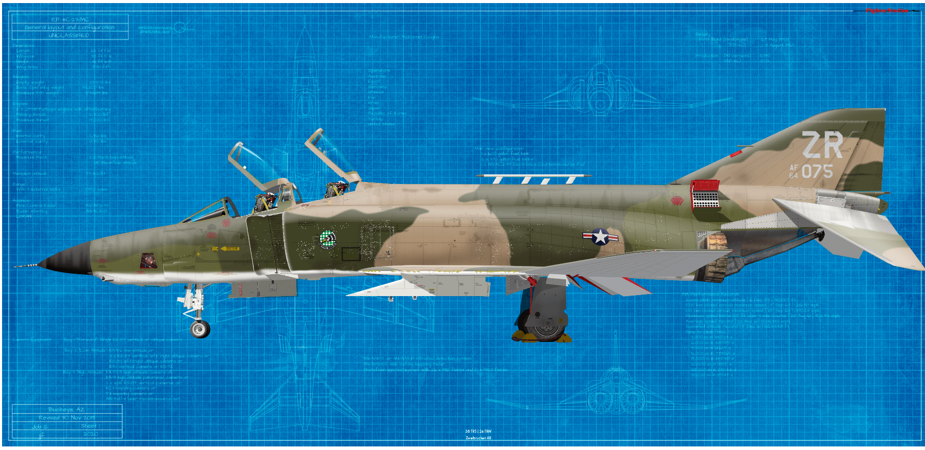 激安超安値 Phantom RF-4C II Art Fine ABs Zweibrucken TRW, 26 TRS, 38 航空機・ヘリコプター